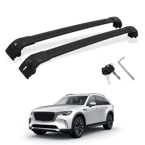 2PCS 220lbs Lockable Roof Rack Cross Bars Compatible with Mazda CX90 CX-90 2024 2025 2026,Flush Rails Heavy Duty Anti-Theft Aluminum Roof Rails Crossbars Cargo Carrier Bag Black Bike