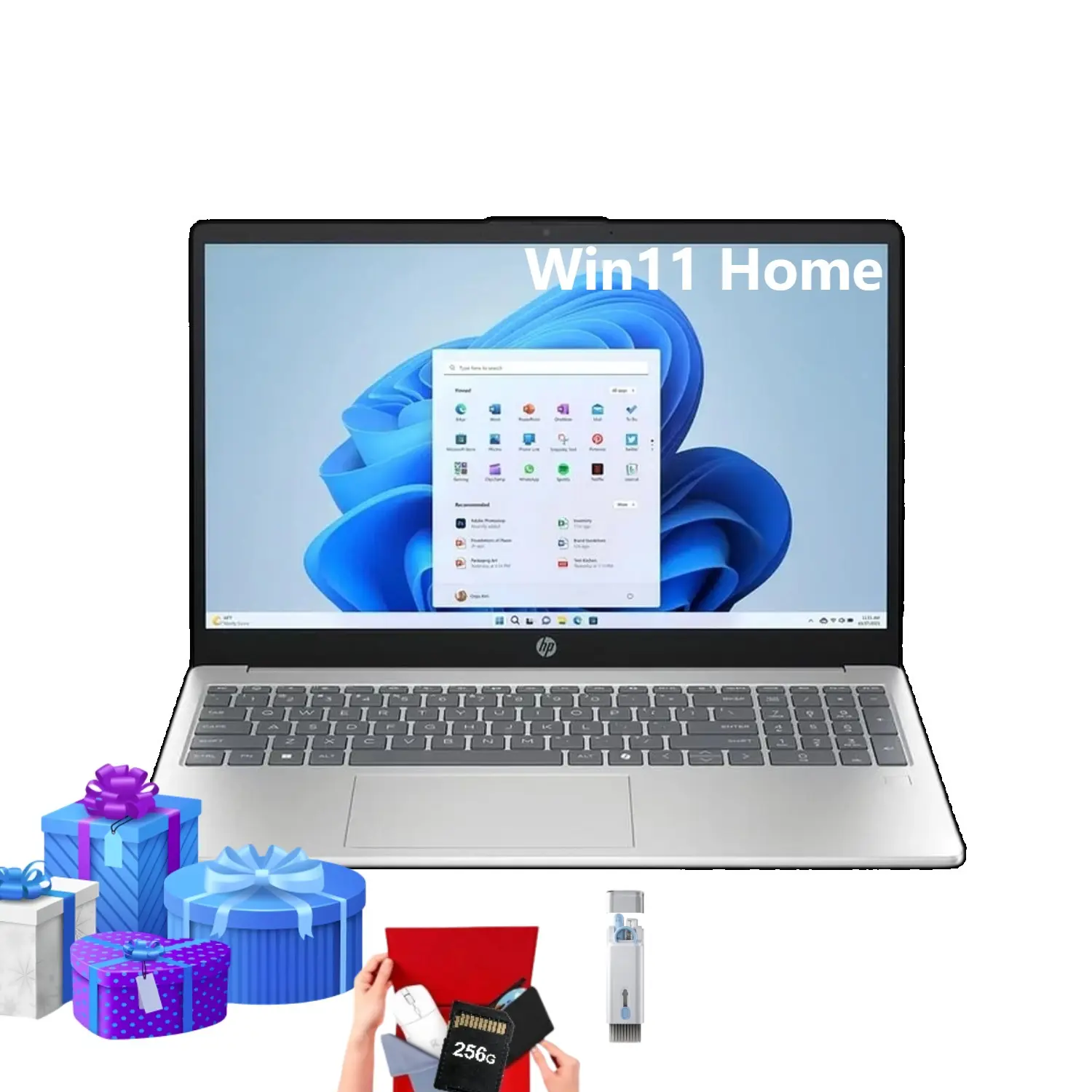 HP 2026 15.6-in Lightweight School Laptop for Students-Business, Intel i3-N305, Integrated UHD Graphics, Up to 32GB RAM, 512GB Storage, Windows 11 Home, Silver, Cordless Bundle Accessory, Long-Lasting Batteries, Integrated Graphics