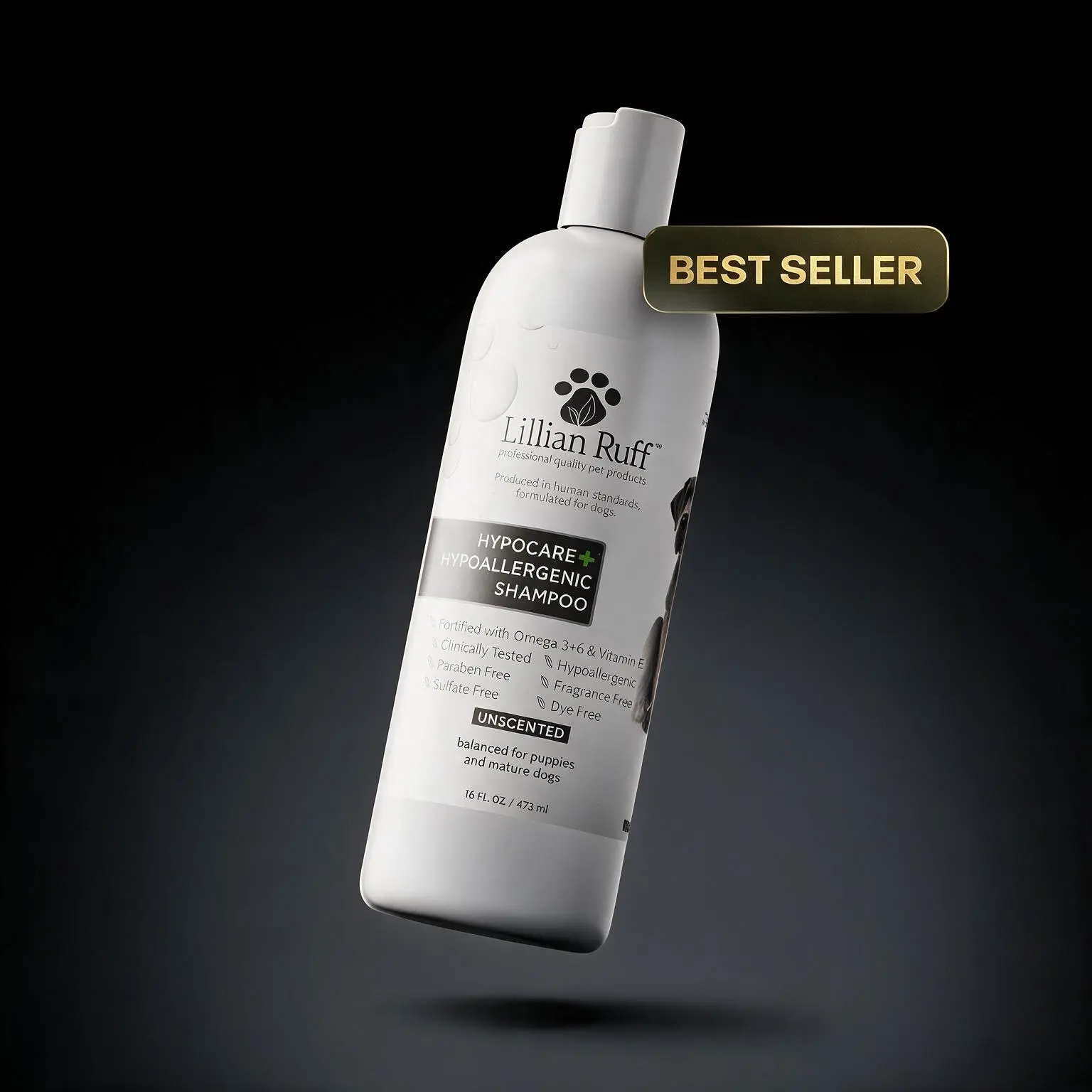 Lillian Ruff HypoCare+ Hypoallergenic Shampoo for Dogs - Clinically Tested, Made in USA (16 oz)​