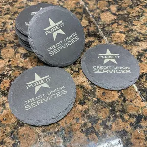 Slate Coasters (Custom Logo)