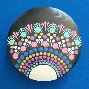 Beautiful Hand Painted Wooden Jewelry Box Gift Box Round Wooden Jewelry Box Personalized Gift