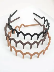 2026 New Model Solid Color Wave Design Hair Hoop Set, Zigzag Headband, Casual Versatile Hair Accessories for Women & Girls, Minimalist Headwear Suitable for Thick Hair, Minimalist Hair Hoops