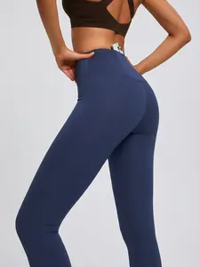 Single-piece, multi-pack women's high-waist yoga tight trousers, fashion design at the back waist pocket, plastic butt-lifting fit, double-sided nylon fabric, suitable for spring and summer sports, fitness and daily wear, available in multiple colors