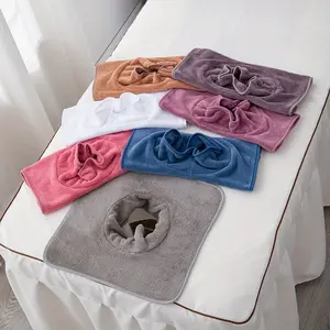 5pcs Microfiber Hole Towels for Beauty Beds | 13.78inch x 13.78inch | Blocks Facial Holes, Ensures Clean Processes | Durable, Colorfast | Ideal for High-End Wellness Centers