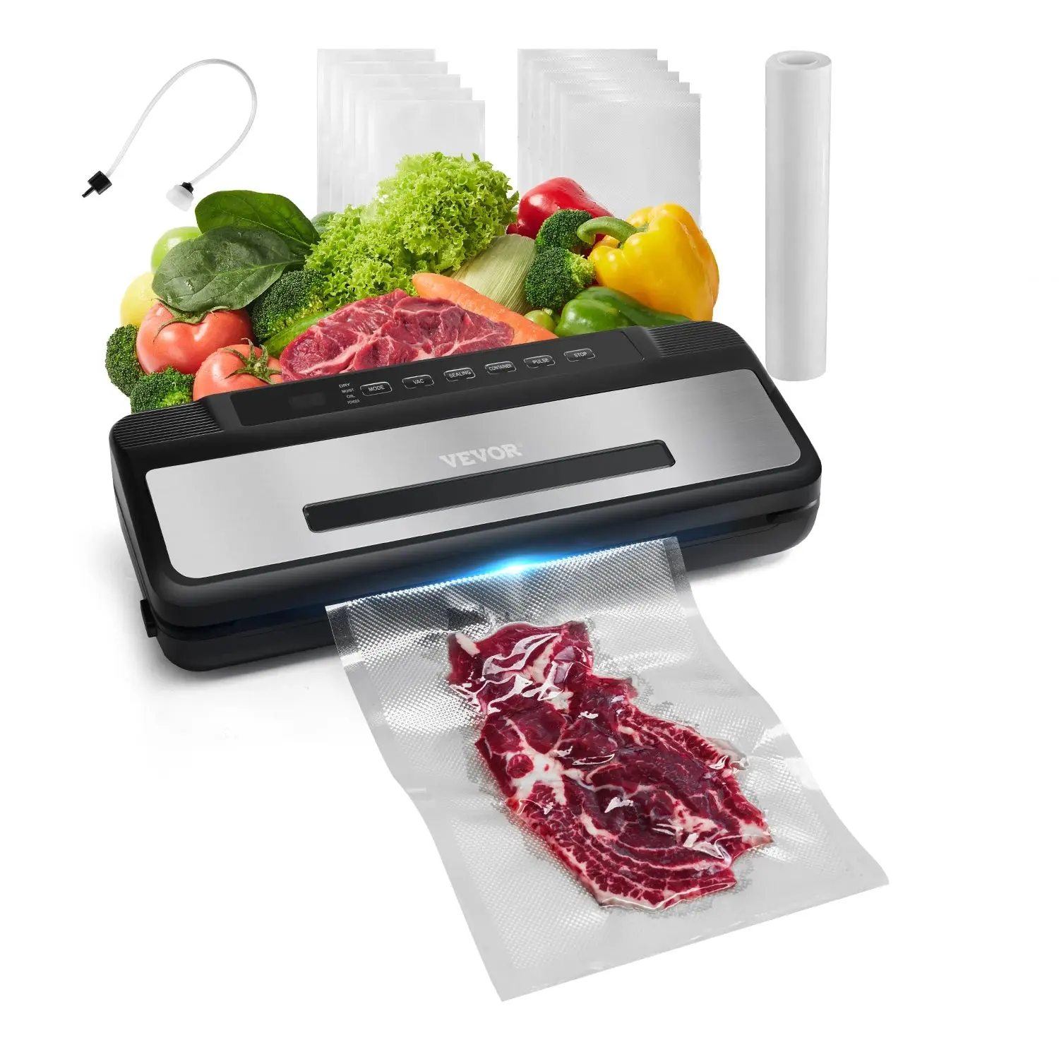 Succebuy Household Kitchen Vacuum Sealer Machine, 12-Inch Heating Bar, 120W Motor, 30cm Sealing Length, CE Certified, Cuts Down on Food Waste