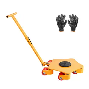 VEVOR Machine Skate,  8800 lbs Machinery Moving Skate, Machinery Mover Skate with 360° Rotation Cap and PU Swivel Rollers, Heavy Duty Industrial Machinery Mover with Handle for Warehouse, Workshop