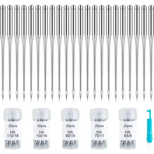 100 count Sewing Machine  Universal Regular Point  for Singer Brother, Assorted Sizes HAX1 65/9, 75/11, 90/14, 100/16, 110/18 (Durable,Universal)