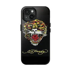 Ed Hardy Tiger Black ,  Trendy s  Cover Hard Tough 2-piece Phone Case, 11,12,13,14,15,16