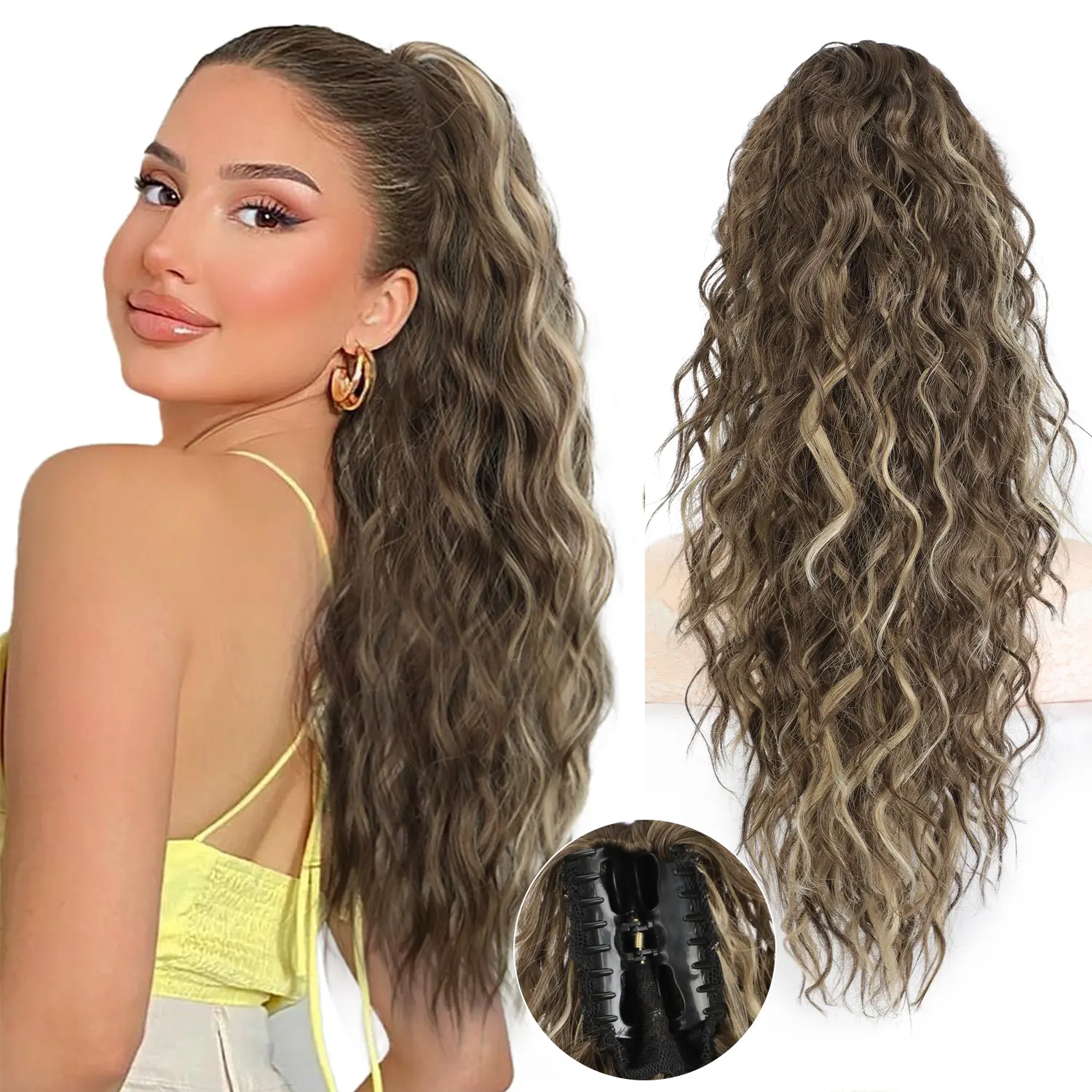 Ash Brown with Blonde Highlights 20IN.