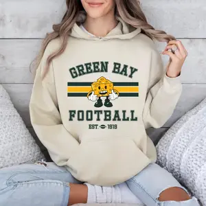 Green Bay Football Hoodie - Packers Crewneck Hoodie - Game Day Apparel - Gifts for Him or Her - Trendy Christmas Gift