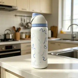 Owala 32 oz Stainless Steel Insulated Travel Tumbler Flask - Large Capacity, New Vacuum Design, Portable Straw Drink Bottle for Camping, Travel, Flasks