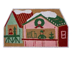 Hallmark Multi House Holiday Outdoor Coir Doormat, 18" x 30"
