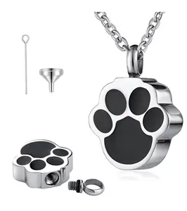 Paw Print Cremation Urn Necklace