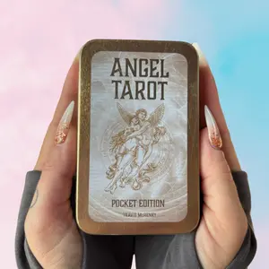 Angel Tarot - Pocket Edition by Travis McHenry | 72 Kabbalah Angels Cards in Special Tin | Easy Gift or Self-Purchase | Discover Divine Energies & Healing Power