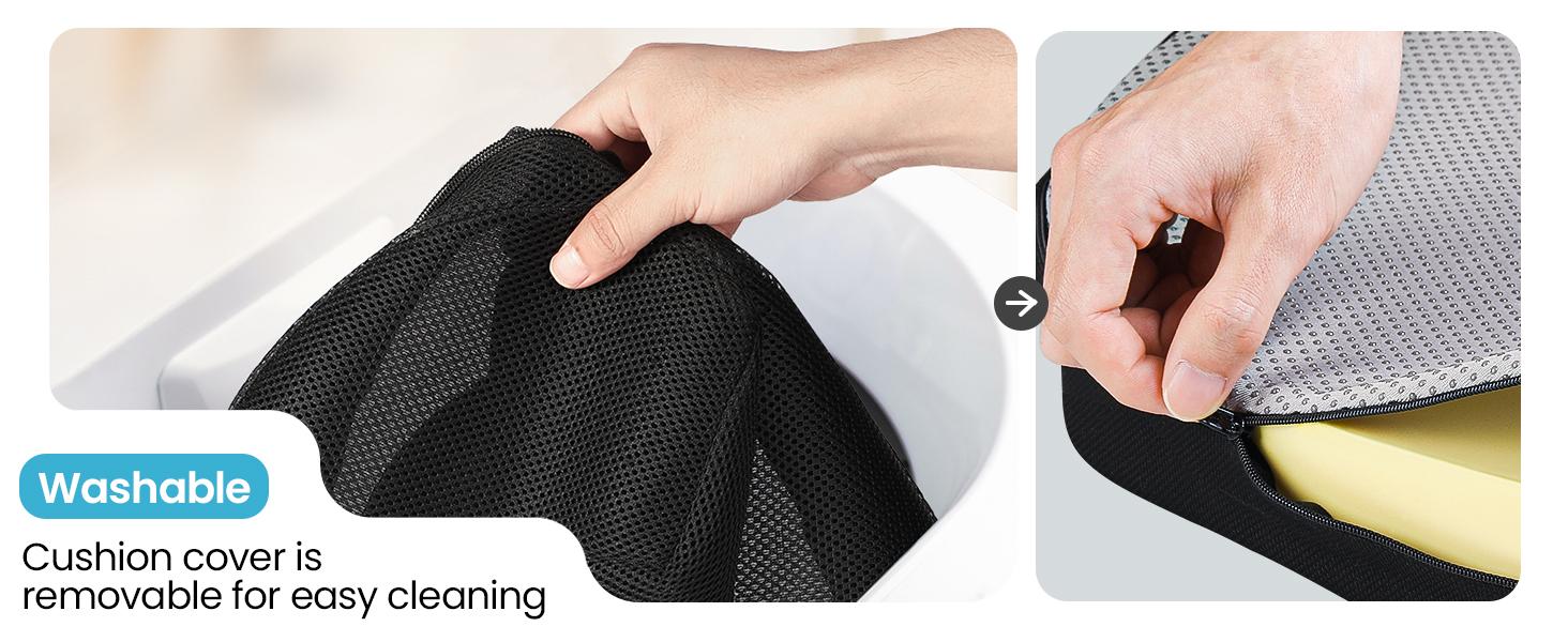 Benazcap Donut Cushion for Hemorrhoids & Tailbone Pain Relief Ergonomic Memory Foam Seat Pillow Portable & Washable for Office Car & Wheelchair