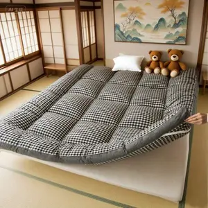 Roll Up Futon Mattress - Soft Foldable Tatami Mat, Breathable & Portable Sleeping Pad For Floor, Couch, Guest Bed - Twin/Full/Queen/King - Green/Grey/Pink