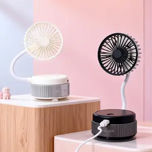 Car Camping Fan - Suction Cup Fan for Car | USB-C Powered with 3 Speeds, Flexible Arm, 5 Blades, 360° Airflow - Compact Cooling Solution for Camping & Road Trips