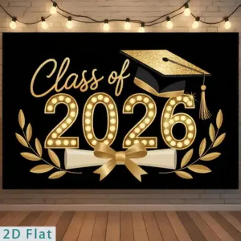 Class of 2026 Graduation Backdrop, Contemporary Print Tapestry, Perfect for Grad Party Photos, Gt-15 Model, No Ca Prop Features