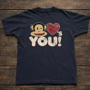 Paul Frank Love You Baby Tee, Cute Retro Cartoon Graphic Shirt