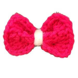 Red Crochet Bow - Handmade Accessory