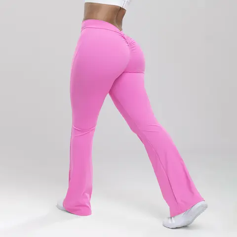 Arsoxy Women's High Waist Flare Gym Yoga Pants - Solid Color, High Stretch, Seamless, Quick Drying, Breathable Athleisure Pants, Regular Fit Daily Wear Bottoms