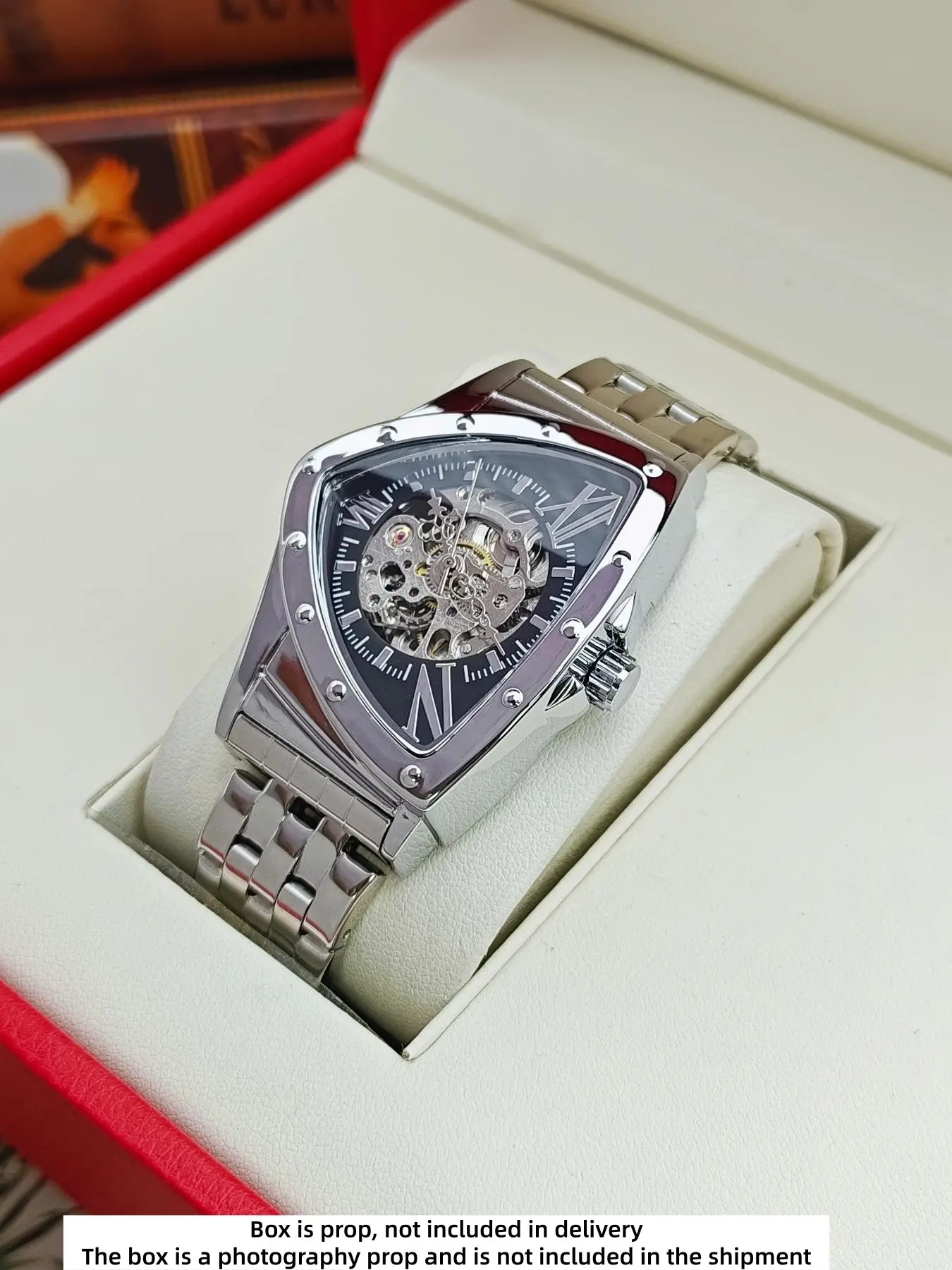 Men's Mechanical Watch, High-End Business Hollow Design, Fashionable Street Style, Stylish Watch, Perfect Gift, Alloy Case, Hardlex Glass Dial Window, Analog Mechanical Watches