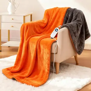 Electric Heated Blanket Throw 50" x 60" Soft Dual-Sided Flannel Fast Heating 12 Heat Levels 1–12H Timer & Overheat Protection & Auto Shut-Off & Machine Was