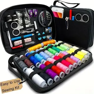 99PCS Portable Sewing Kit with Case – Complete Travel Sewing Supplies Set with Needles, Thread, Scissors & Measuring Tape for Emergency Repairs, DIY, Home & Beginners