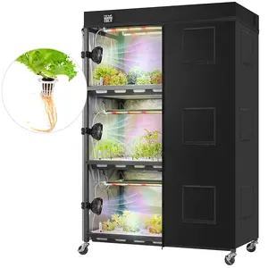 Indoor Greenhouse with Grow Lights and Tent, Hydroponics Growing System 3-Tier Indoor Grow Tent, 84 Pods Gemination Kit Herb Vegetable Growth Hydrophonic Planter Grower Harvest Lettuce