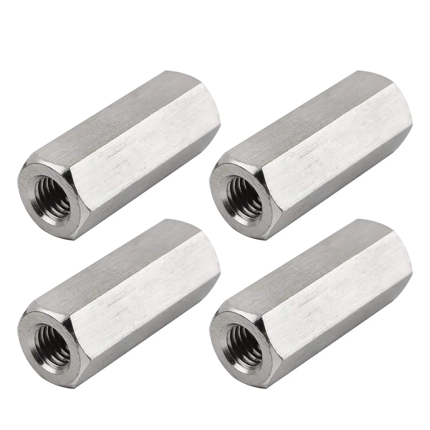 Pack of 4 M8 X 1.25-Pitch 40 mm Length Metric Hex Coupling Nut 304 Stainless Steel Rod Coupling Nuts