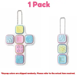 Keyboard Stress-Relief Toy Keychain, Fidget Keychain, Creative Keyboard Hanging Decoration, 4-in-1 Button Clicker Toy, Stress Relief Gift, Sensory Fidget Keychain, Novelty Fidget Keyring