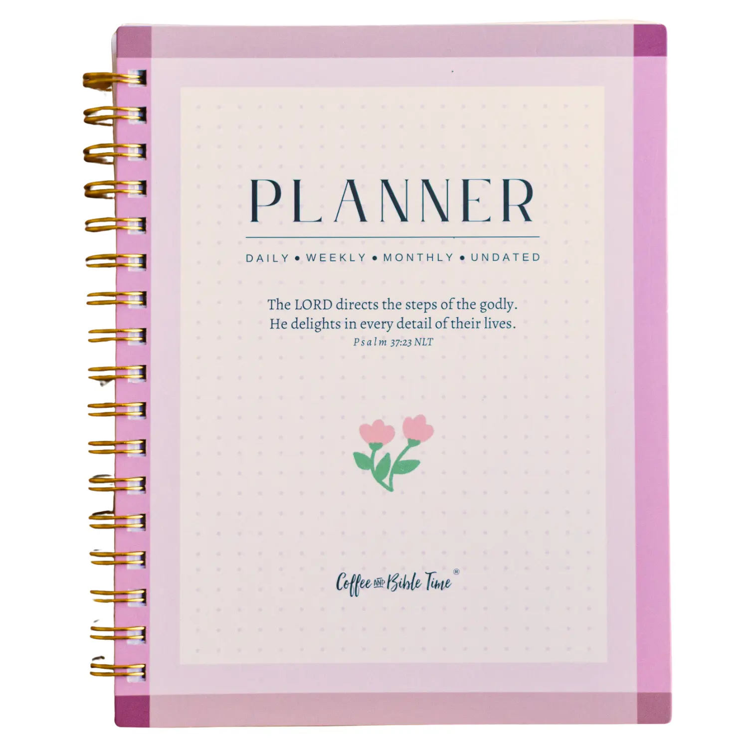 Spiral Undated Christian Planner with Bible Reading Log | Faith Journal & Weekly Organizer for Women | Coffee and Bible Time