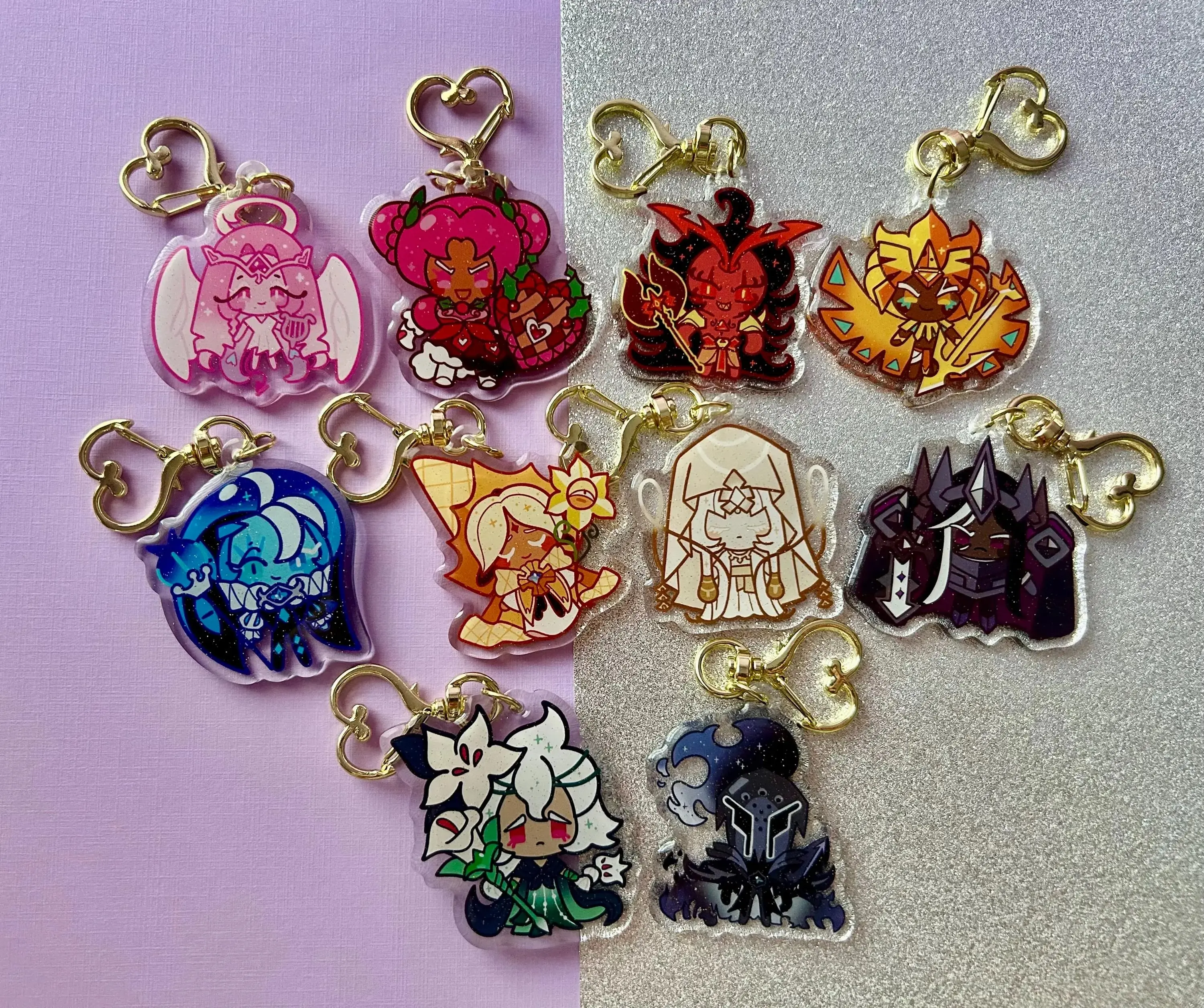 Cookie Run Kingdom Keychain, CR Kingdom Cookies Double Sided Keychain, crk charm, crk keychain for bag, key, gift