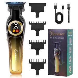 Professional Hair Trimmer with Zero Gapped T-Blade,Rechargeable Wireless Barber Clippers, Electric Beard Trimmer for Men, Portable Hair Clippers for Hair Cutting, Mustache, Face,Gift for Men