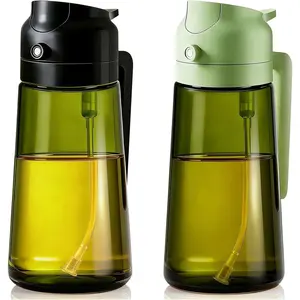 2-Pack Olive Oil Sprayer & Dispenser Bottle for Cooking, Air Fryer, BBQ, and Salad - 2-in-1 Oil Mister Kitchen Accessory