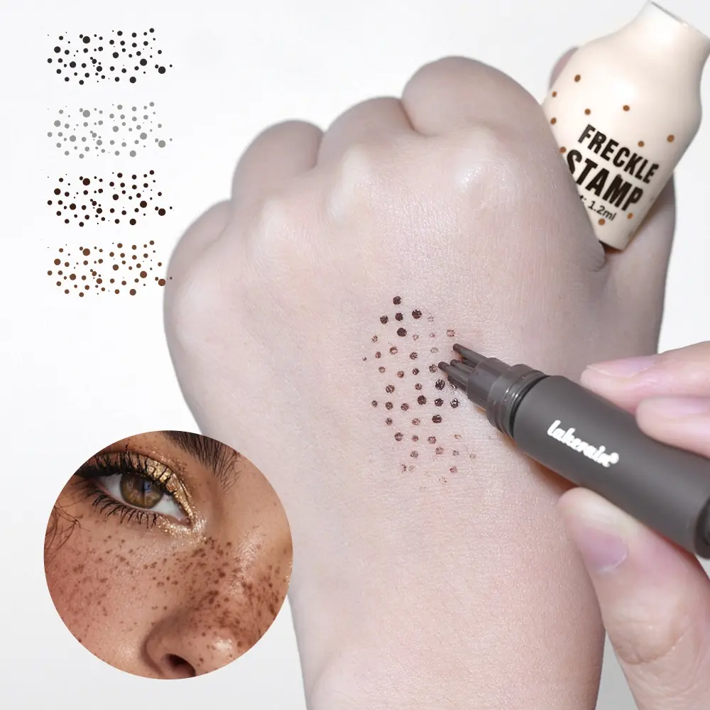 Waterproof Freckle Stamp Pen, 5-Point Natural Fake Freckles Makeup Pen, Quick-Dry & Smudge-Proof Long-Wear, Skin-Friendly Formula, Easy to Create Realistic Freckle Look, 4 Vibrant Shades for All Skin Tones, Cosmetic