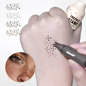 Waterproof Freckle Stamp Pen, 5-Point Natural Fake Freckles Makeup Pen, Quick-Dry & Smudge-Proof Long-Wear, Skin-Friendly Formula, Easy to Create Realistic Freckle Look, 4 Vibrant Shades for All Skin Tones