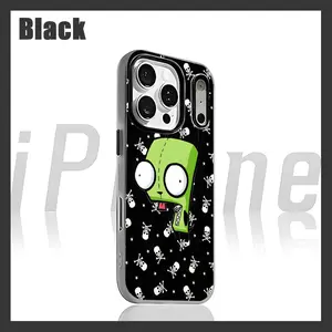 Cool Invader ZIM Cartoon Popular Phone Case For iPhone 17 air 16 e 15 14 13 12  Pro Max Plus Purple 2-in-1 Jelly case