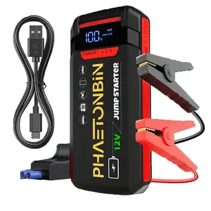 Portable Car Jump Starter Kit, 1500A Battery Booster with Smart Cables(up to 7.0L Gas and 3.5L Diesel Engine), 12V Battery Pack Jump Box with LED Display, 3 Modes Flashlight, Car Tool Kit, Car Essentials