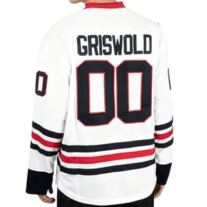 Christmas gifts 00 Griswold "1989 Christmas Movie" Men's Hockey Jersey Casual White embroidery Classic Design forMovie Fans Surrounding clothing