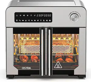2025 NEW French Door Air Fryer Toaster Oven Combo, Airfryer Convection Oven Countertop 10-in-1 Combo, 30% Faster 90% Less Oil, 102 Recipes & 7 Accessories Included 24 QT Stainless Steel