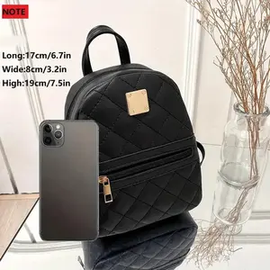 Women's Small Rhombic Pattern Backpack