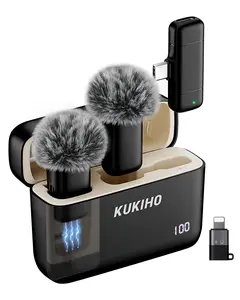 KUKIHO K6 wireless lavalier microphone is suitable for all mobile phones Type-C and ios, plug and play noise reduction wireless microphone