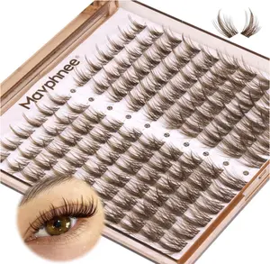 Brown Lash Clusters Wispy Eyelash Extensions Dark Brown Lash Extensions 10-16MM DIY at Home CC-Curly Eyelash Clusters Natural Spiky Lash Individuals 120 Pcs Cluster Lash Pack by Mavphnee