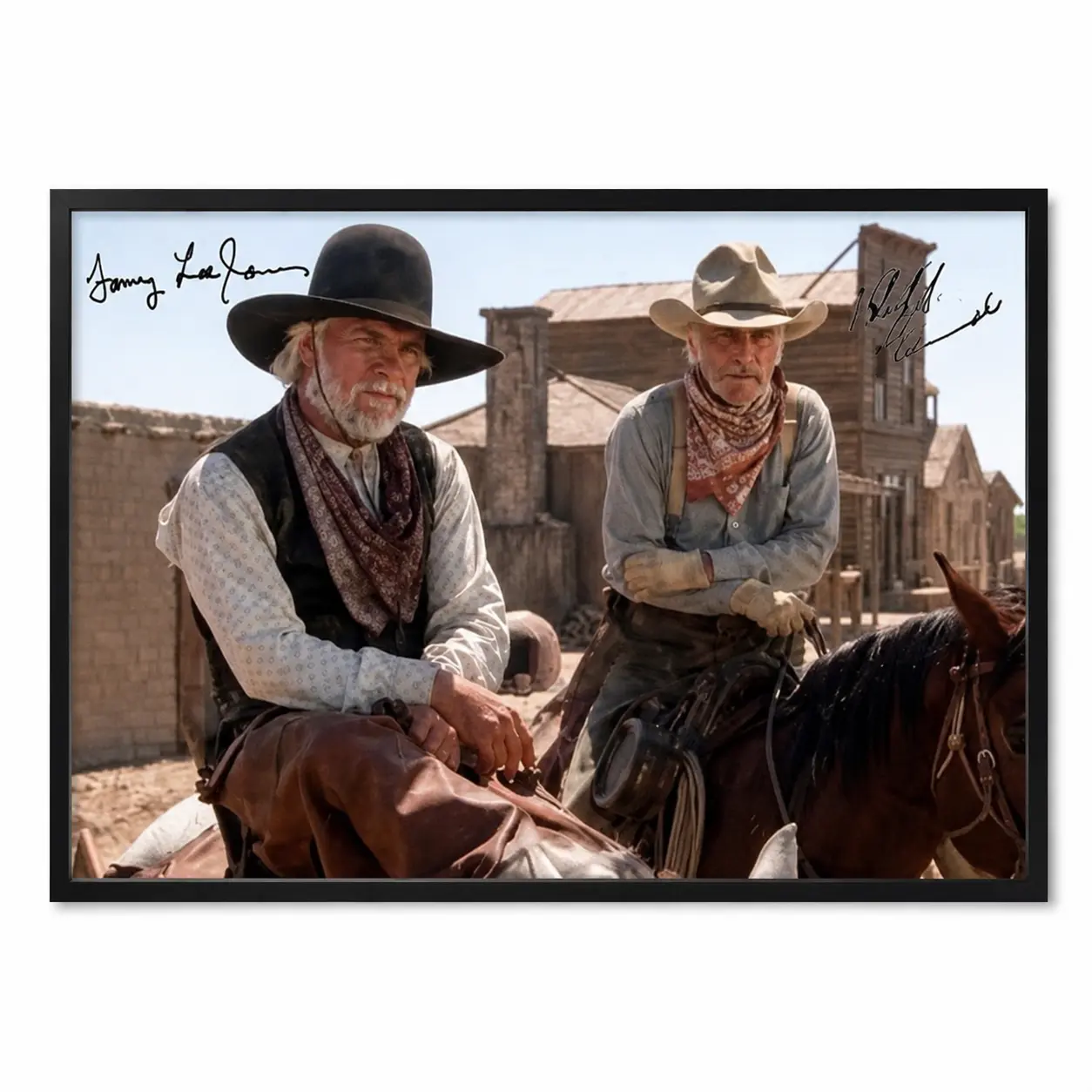 Autograph Replica Tombstone Canvas Wall Art, Sam Elliott & Robert Duvall Signed Western Movie Print, Vintage Old West Man Cave Decor