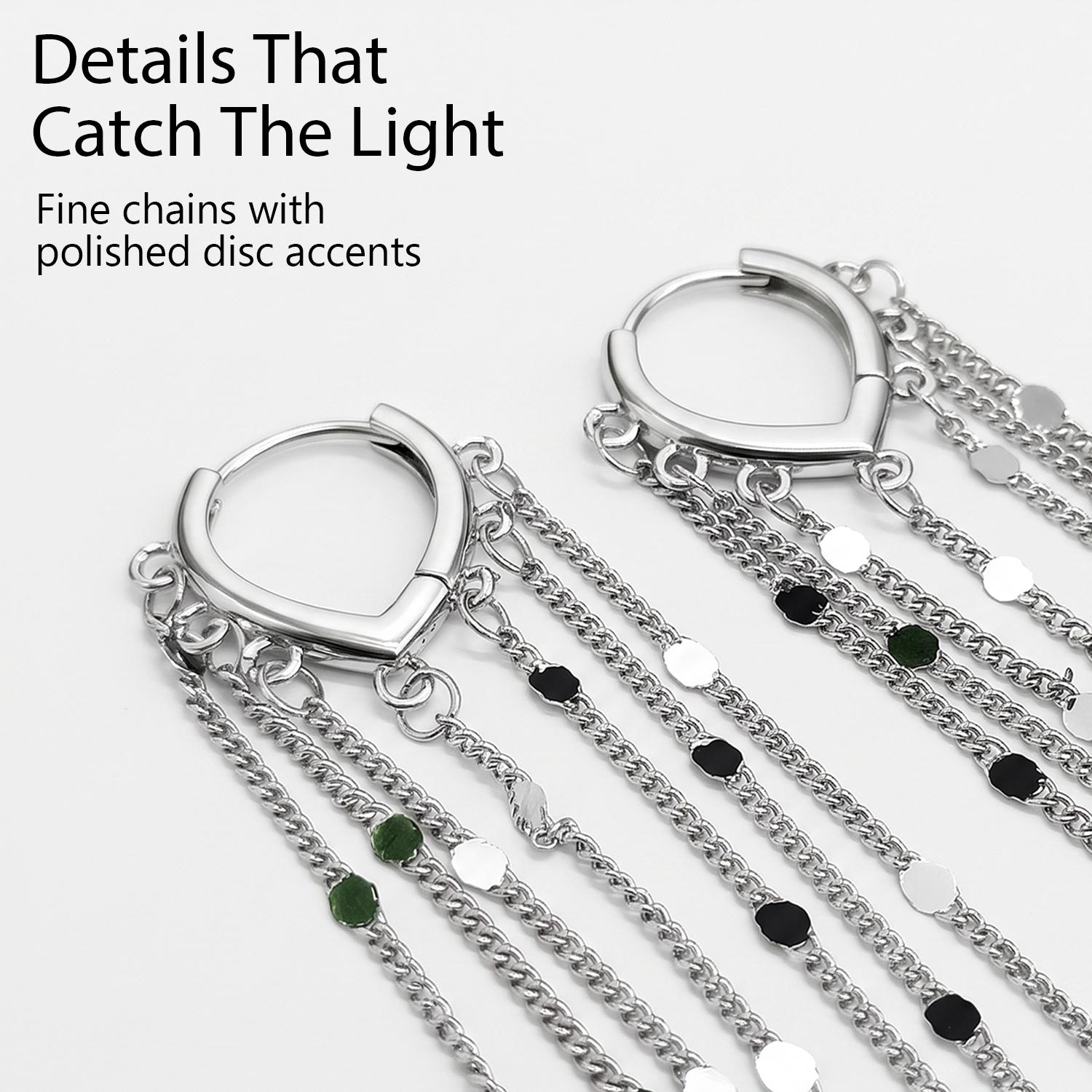 Women's 2Pcs Plated Metal Long Chain Threaded Tassel Earrings - Hypoallergenic, Lightweight Statement Jewelry for Bride Party, Ideal Mother's Day Gifts