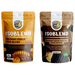 Isopod Food Bundle Pack of 2 Premium Organic Dry Vegetable Mix & Protein Blend & Shrimp Treats Complete Diet Food Set for Insects, Reptiles, Small Insects, and Invertebrates