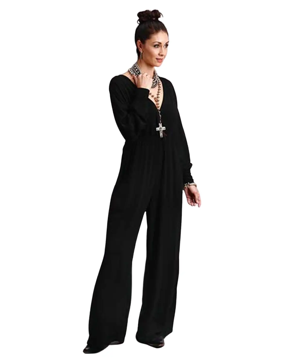 Stetson Women's Women'S Crepe Long Sleeve Jumpsuit - 11-062-0592-1053 Bl