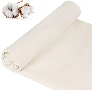 100% Cotton Muslin Fabric - 63 in x 1.9 yd Natural Unbleached Premium Medium-Weight Draping Material for Sewing, Quilting, Craft Projects