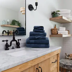 Ultra Soft 100% Cotton 6-Piece Bath Towel Set - Premium Material for Comfort & Absorbency - Easy Care & Durable for Daily Use